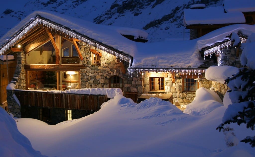 ski chalet snow