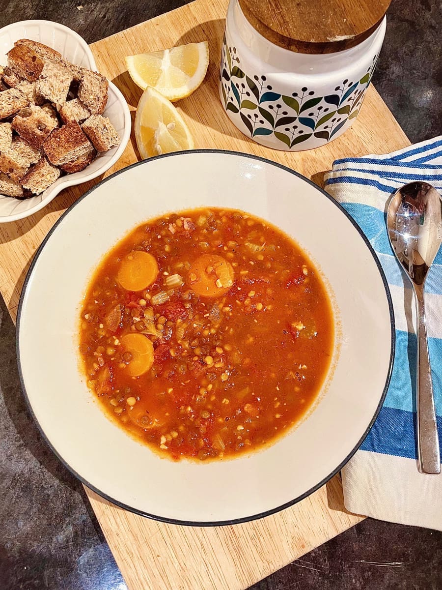 Moroccan style lentil soup (Vegan)